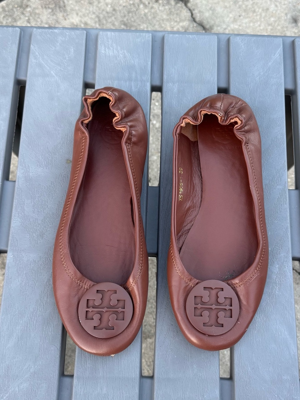 Tory Burch Women’s Brown Leather Minnie Travel Ballet Flats! Size 39 (8.5/9). - Picture 3 of 12